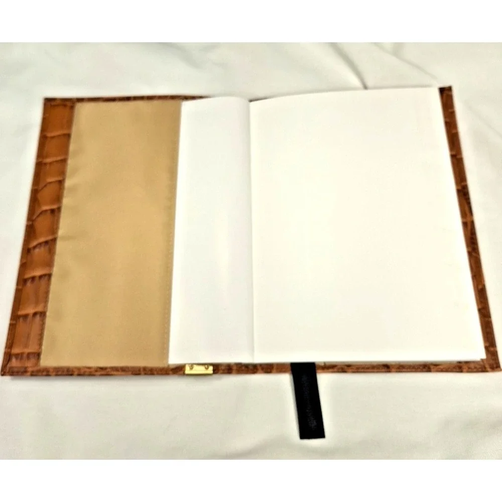 Brahmin Journal Notebook Diary Melbourne Pecan Tan Croc Print Leather Luxury